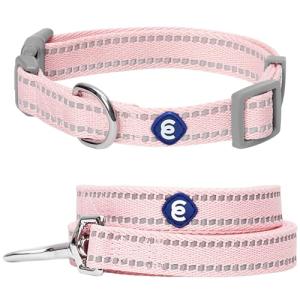 Blueberry Pet Pastel Reflective Dog Collar and Leash Set