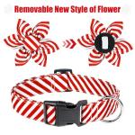 Festive Red Flower Dog Collar for All Sizes