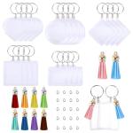 20 Pack Acrylic Photo Keychains with Tassels