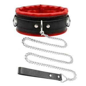 Big Thick Leather Collar and Leash Set