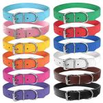 Leather Adjustable Dog Collar - 12 Colors Available