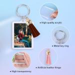 20 Pack Acrylic Photo Keychains with Tassels