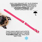 Large Pink Waterproof Dog Collar and Leash Set