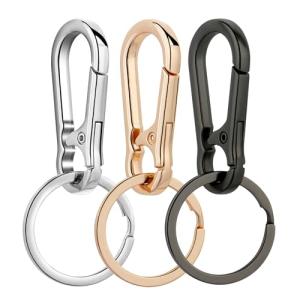 Wikavanli Metal Keychain Set with Clip – 3 Colors
