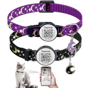 Cute Adjustable Breakaway Cat Collars with QR Code