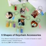 20 Pack Acrylic Photo Keychains with Tassels