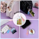 20 Pack Acrylic Photo Keychains with Tassels