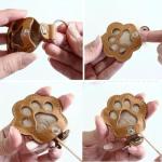 Cute Cat Paw Keychain for Pet Hair Storage