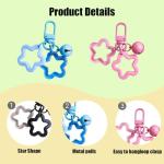 30-Pack Colorful Acrylic Star Keychain Set