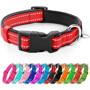 Reflective Soft Neoprene Dog Collar with ID Tag