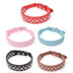 Personalized Pink Rhinestone Leather Pet Collars