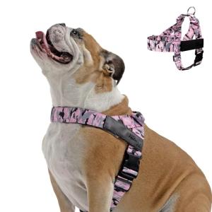 Pink Camo Dog Harness with Adjustable Neck & Chest