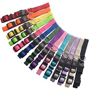 14 Colorful Adjustable Puppy ID Collars Set
