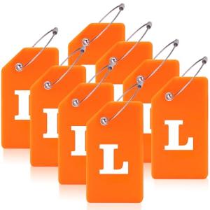 8 Pack Colorful Initial Luggage ID Tags