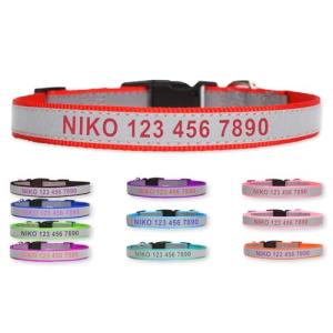 Personalized Reflective Dog Collar with Embroidery
