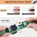 Soft Leather Breakaway Cat Collars with Bells - 2 Pack