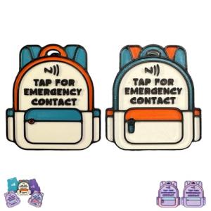 Emergency Contact Tag and NFC Keychain Set