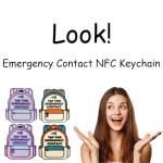 Emergency Contact Tag and NFC Keychain Set