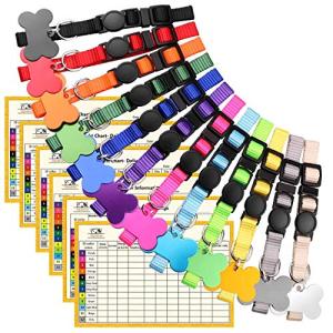 Soft Nylon Puppy ID Collars with Tags and Charts