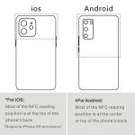 50 NFC Pet ID Tags, Adhesive, Round, Black