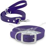 Medium Purple Waterproof Dog Collar and Leash Set