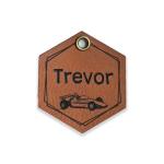 Personalized Leatherette Race Car Keychain Tag