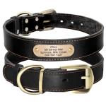 Personalized Leather Dog Collars with Engraved ID Tag
