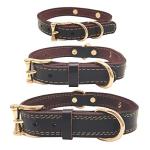 Custom Leather Dog Collar with Engraved ID Tag