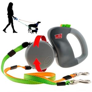 WIGZI Dual Dog Retractable Leash - 50lb Support