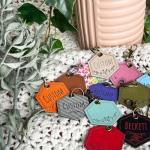 Personalized Leatherette Race Car Keychain Tag