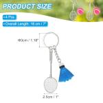 Badminton Keychain Set - 4 Sports Charms