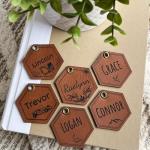 Personalized Leatherette Race Car Keychain Tag