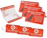 Home Alone Alert Key Tag with Emergency Contact Card