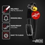 Soft Leather Cat Collar with Bell and QR Tag