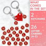 Personalized Heart Keychains for Couples - 2-Pack