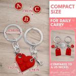 Personalized Heart Keychains for Couples - 2-Pack
