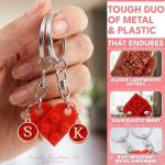 Personalized Heart Keychains for Couples - 2-Pack
