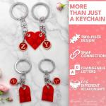 Personalized Heart Keychains for Couples - 2-Pack