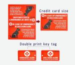 Home Alone Alert Key Tag with Emergency Contact Card