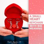 Personalized Heart Keychains for Couples - 2-Pack