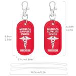 YULEAXIE Waterproof Medical Alert ID Tags - 2 Pack