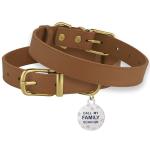 Bronzedog Leather Collar with QR ID Tag