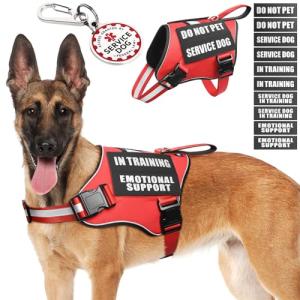 Reflective Service Dog Vest Harness with ID Tag