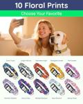 Cute Floral Dog Collar with Name QR Code