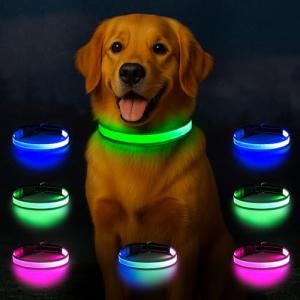 Multicolor LED Light Up Dog Collar