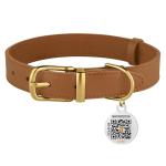 Bronzedog Leather Collar with QR ID Tag