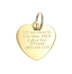 Custom Engraved Gold-Plated Heart Pet ID Tag