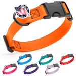 Waterproof Quick Release Dog Collar - Orange 1" W