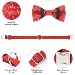 Red Christmas Bow Tie Dog Collar and Leash Set