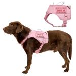 OneTigris Pink Service Dog Vest Harness for Medium Large Dogs